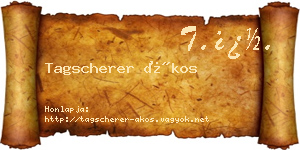Tagscherer Ákos névjegykártya